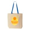 Natural Tote with Contrast-Color Handles Thumbnail