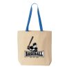 Natural Tote with Contrast-Color Handles Thumbnail