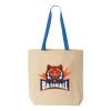 Natural Tote with Contrast-Color Handles Thumbnail