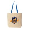Natural Tote with Contrast-Color Handles Thumbnail