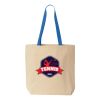 Natural Tote with Contrast-Color Handles Thumbnail