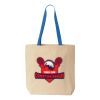 Natural Tote with Contrast-Color Handles Thumbnail