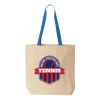 Natural Tote with Contrast-Color Handles Thumbnail