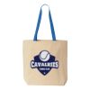 Natural Tote with Contrast-Color Handles Thumbnail