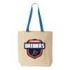 Natural Tote with Contrast-Color Handles Thumbnail
