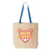 Natural Tote with Contrast-Color Handles Thumbnail