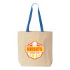 Natural Tote with Contrast-Color Handles Thumbnail