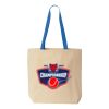 Natural Tote with Contrast-Color Handles Thumbnail