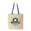Natural Tote with Contrast-Color Handles Thumbnail