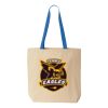 Natural Tote with Contrast-Color Handles Thumbnail