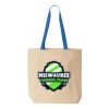 Natural Tote with Contrast-Color Handles Thumbnail