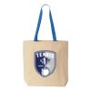 Natural Tote with Contrast-Color Handles Thumbnail