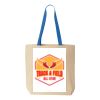 Natural Tote with Contrast-Color Handles Thumbnail