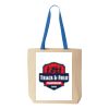 Natural Tote with Contrast-Color Handles Thumbnail