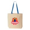 Natural Tote with Contrast-Color Handles Thumbnail
