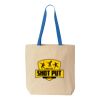 Natural Tote with Contrast-Color Handles Thumbnail