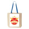 Natural Tote with Contrast-Color Handles Thumbnail