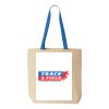 Natural Tote with Contrast-Color Handles Thumbnail