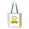 Natural Tote with Contrast-Color Handles Thumbnail