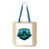 Natural Tote with Contrast-Color Handles Thumbnail