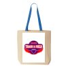 Natural Tote with Contrast-Color Handles Thumbnail