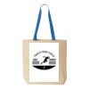 Natural Tote with Contrast-Color Handles Thumbnail