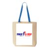 Natural Tote with Contrast-Color Handles Thumbnail