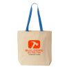 Natural Tote with Contrast-Color Handles Thumbnail