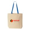 Natural Tote with Contrast-Color Handles Thumbnail