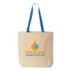 Natural Tote with Contrast-Color Handles Thumbnail