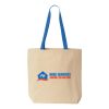 Natural Tote with Contrast-Color Handles Thumbnail