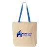 Natural Tote with Contrast-Color Handles Thumbnail