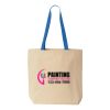 Natural Tote with Contrast-Color Handles Thumbnail