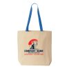 Natural Tote with Contrast-Color Handles Thumbnail