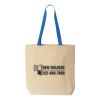 Natural Tote with Contrast-Color Handles Thumbnail