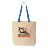 Natural Tote with Contrast-Color Handles Thumbnail