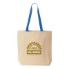 Natural Tote with Contrast-Color Handles Thumbnail