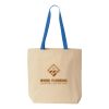 Natural Tote with Contrast-Color Handles Thumbnail
