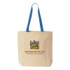 Natural Tote with Contrast-Color Handles Thumbnail