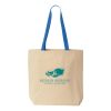 Natural Tote with Contrast-Color Handles Thumbnail