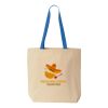 Natural Tote with Contrast-Color Handles Thumbnail