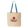 Natural Tote with Contrast-Color Handles Thumbnail
