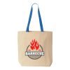Natural Tote with Contrast-Color Handles Thumbnail
