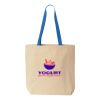 Natural Tote with Contrast-Color Handles Thumbnail
