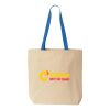 Natural Tote with Contrast-Color Handles Thumbnail