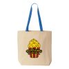 Natural Tote with Contrast-Color Handles Thumbnail