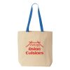 Natural Tote with Contrast-Color Handles Thumbnail
