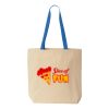 Natural Tote with Contrast-Color Handles Thumbnail