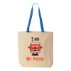 Natural Tote with Contrast-Color Handles Thumbnail