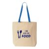 Natural Tote with Contrast-Color Handles Thumbnail